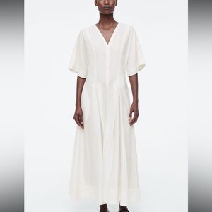 COS PLEATED A-LINE MIDI SHIRT DRESS *NWT